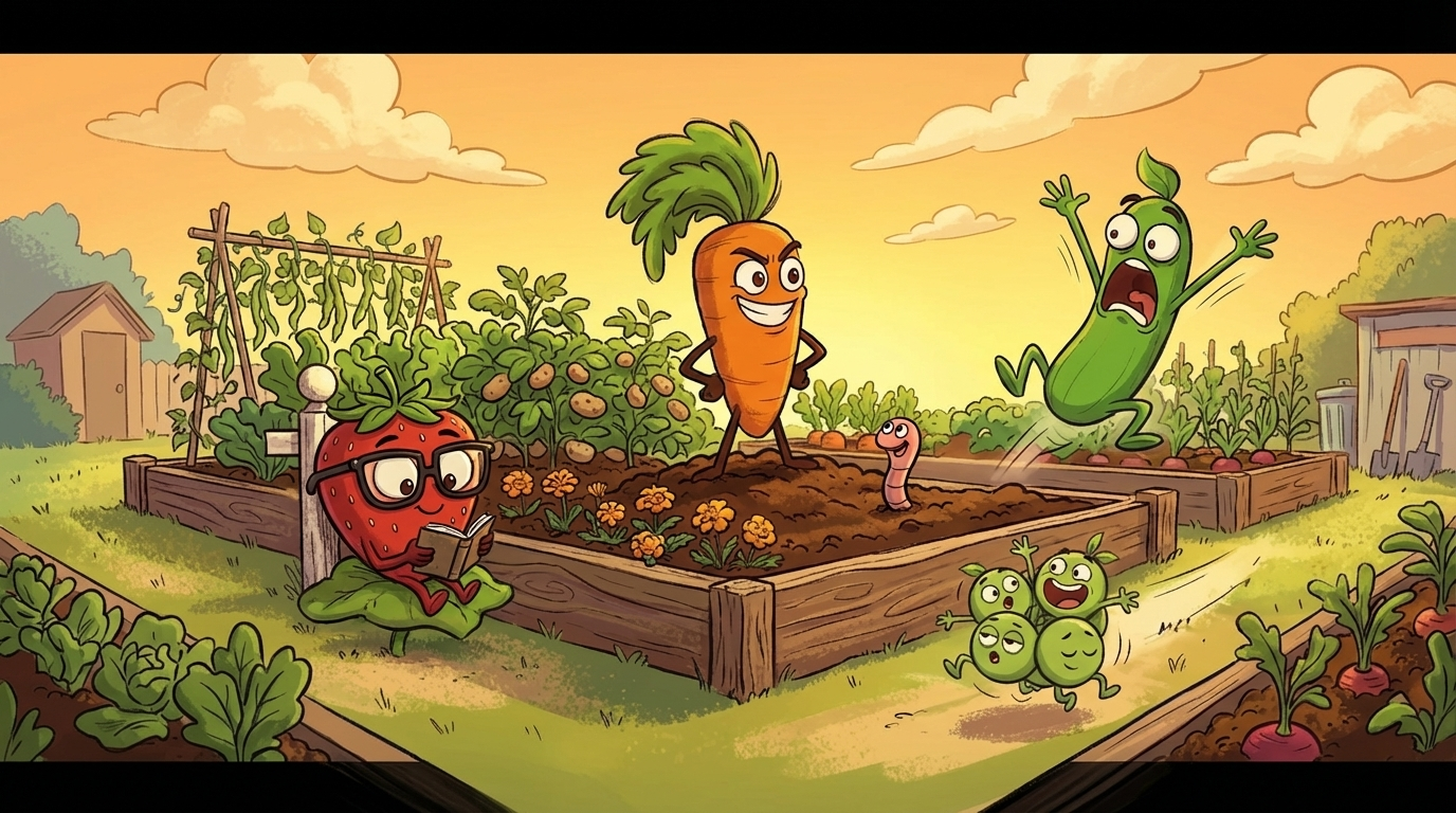 Garden World — the cast of Garden Grove at golden hour